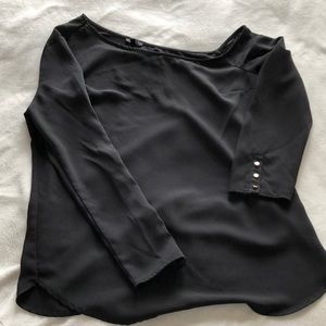 Off the shoulder black blouse